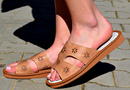 Agata - Women open-toe slippers - Reindeer Leather