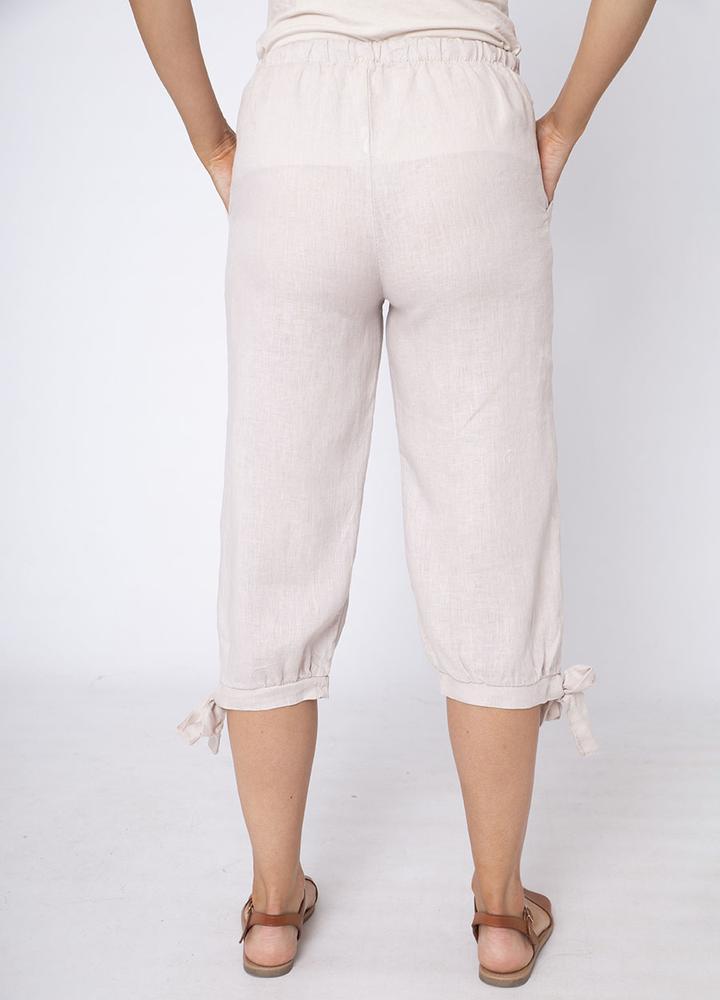Ankle Tie Linen Trouser