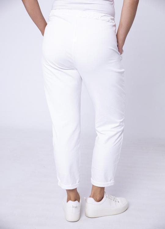 Drawstring Jersey Trouser in White