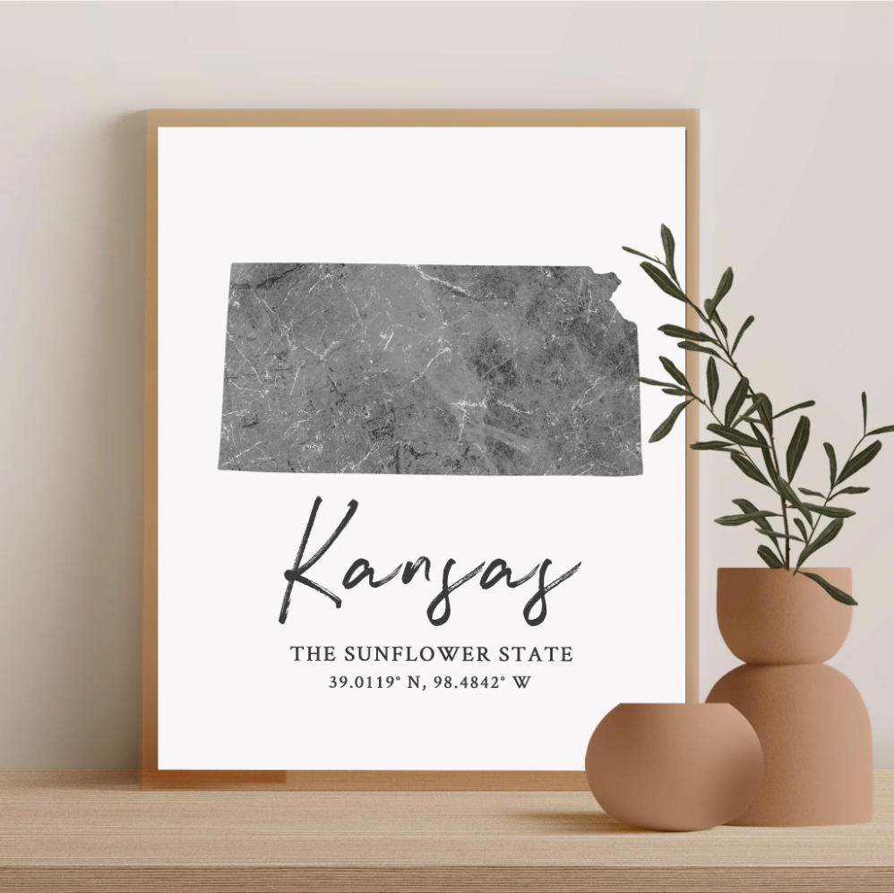 Kansas State Map Silhouette print