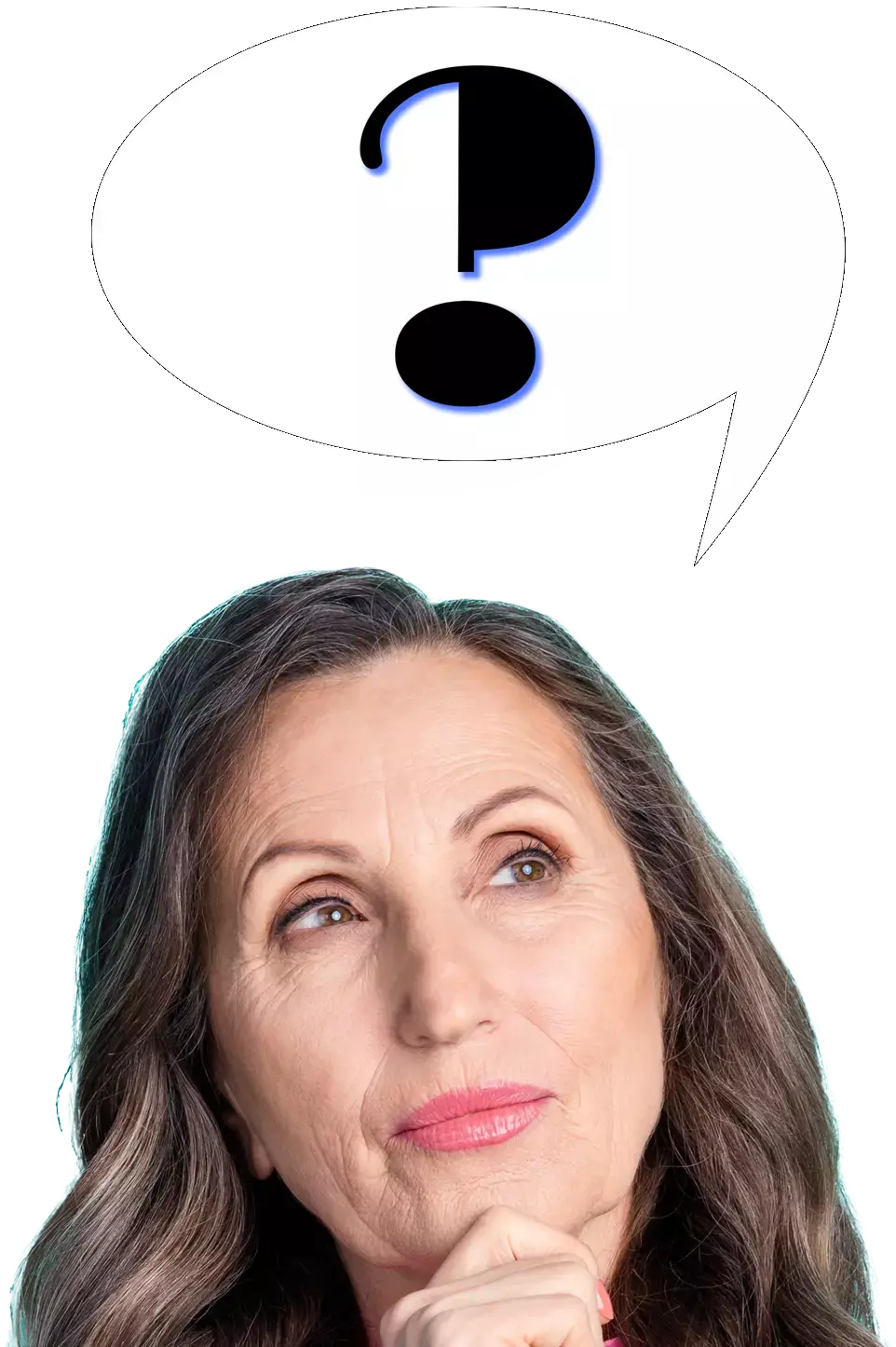 Woman questioning herself