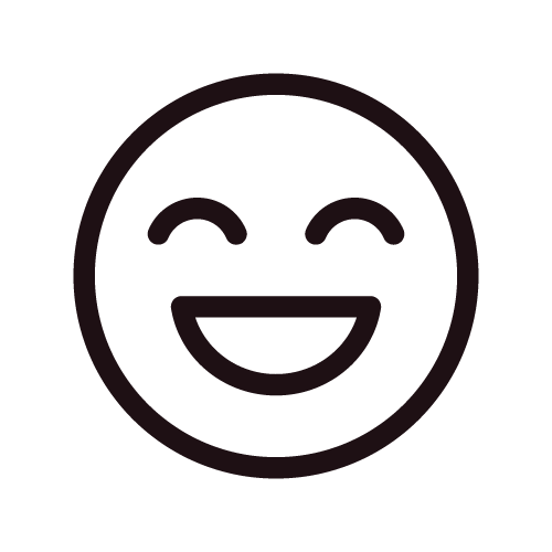 Smiling face with closed eyes.
