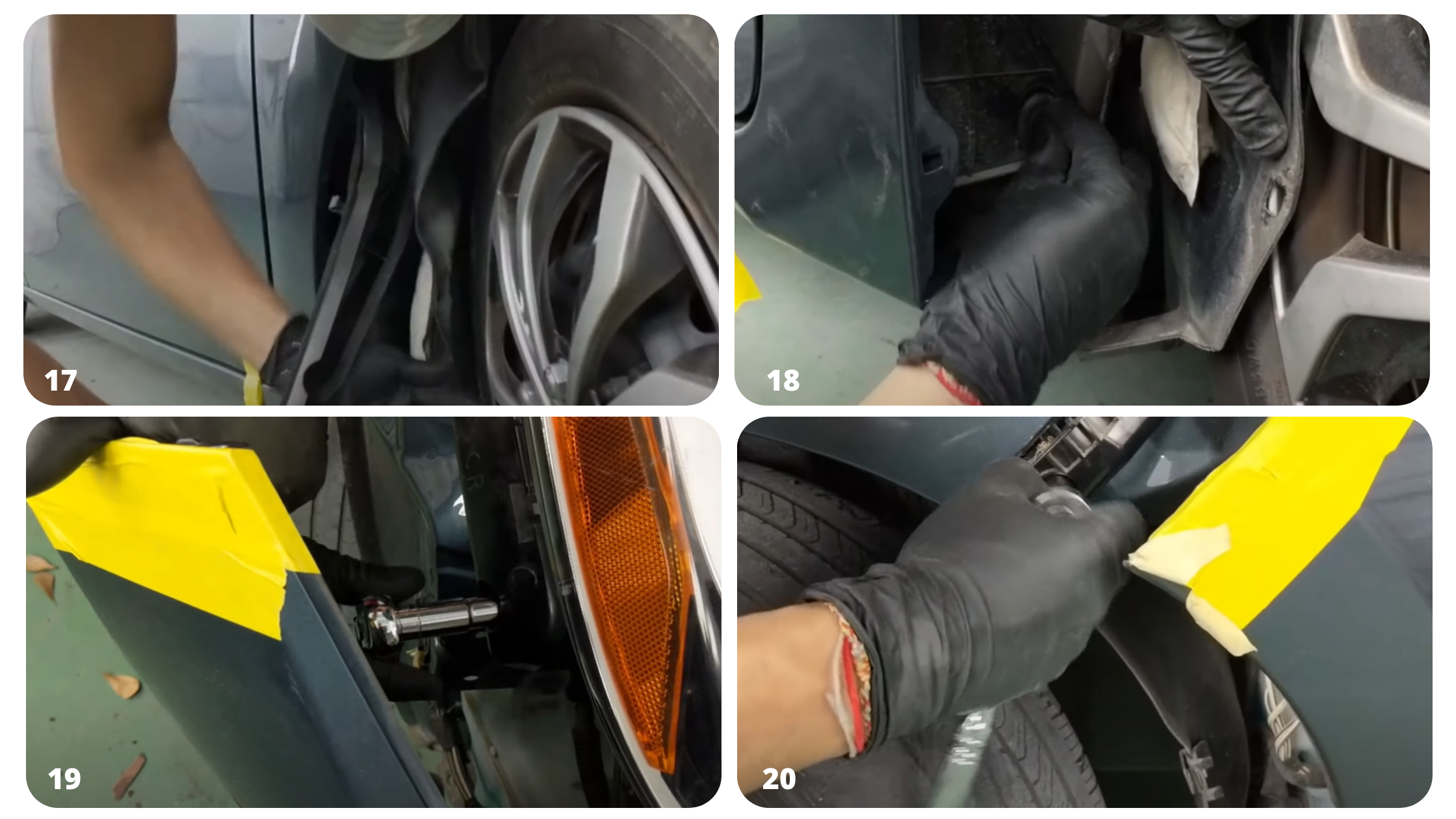 Steps 17-20 on how to install a 2014-2019 Toyota Corolla Fender