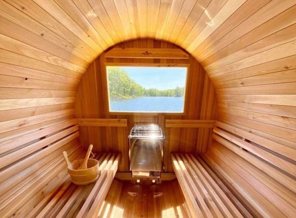 Image of a Barrel Sauna with Vista Window