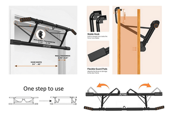 door chin up bar, doorway chin up bar, pull up bar station, foldable pull up bar