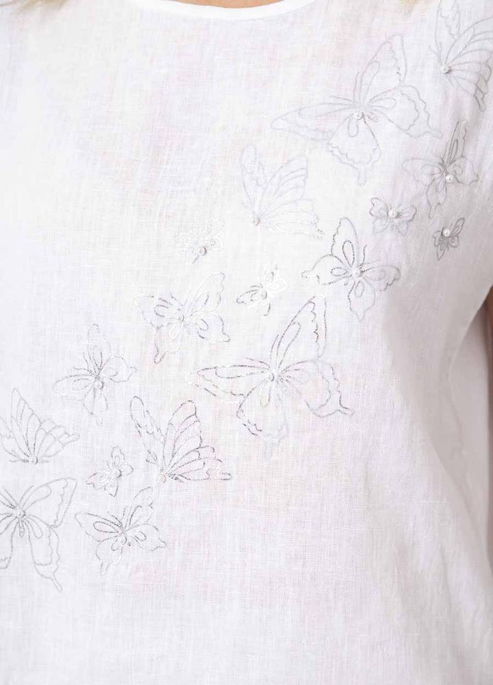 Butterfly Sleeveless Linen Top