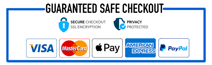 Guaranteed safe checkout. Visa, Mastercard, American Express, PayPal accepted.