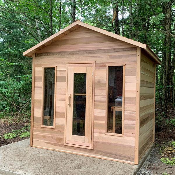 DUNDALK LEISURECRAFT CLEAR CEDAR ELECTRIC HEATED OUTDOOR CABIN SAUNA