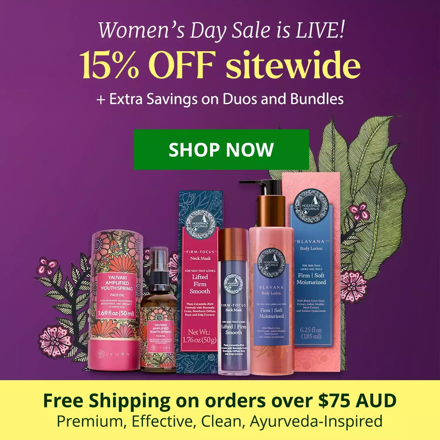 Women's Day Sale is live. 15% off sitewide. Shop NOW!