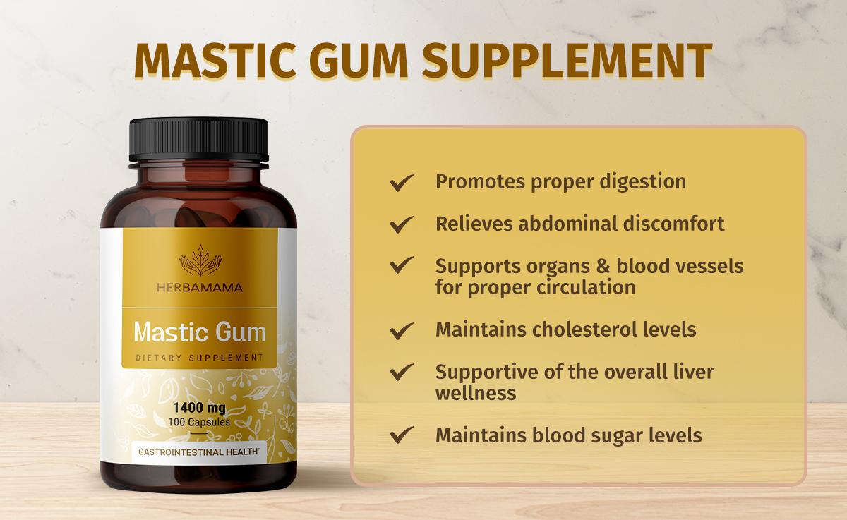 Mastic Gum Supplement 1400mg 100 Capsules