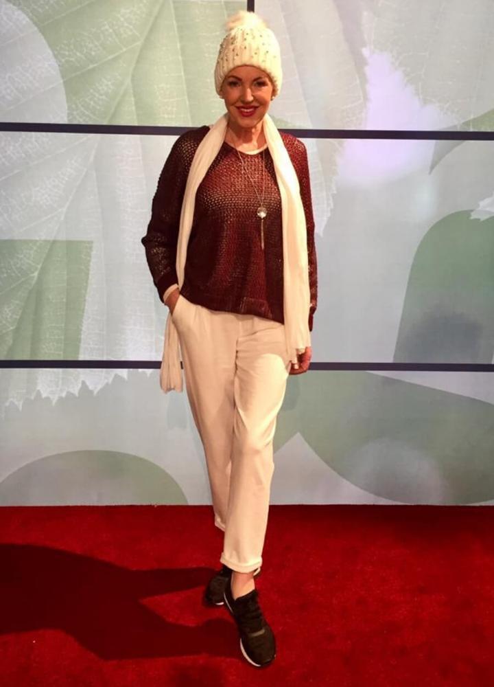 Basic Fleece Lined Top in Cream