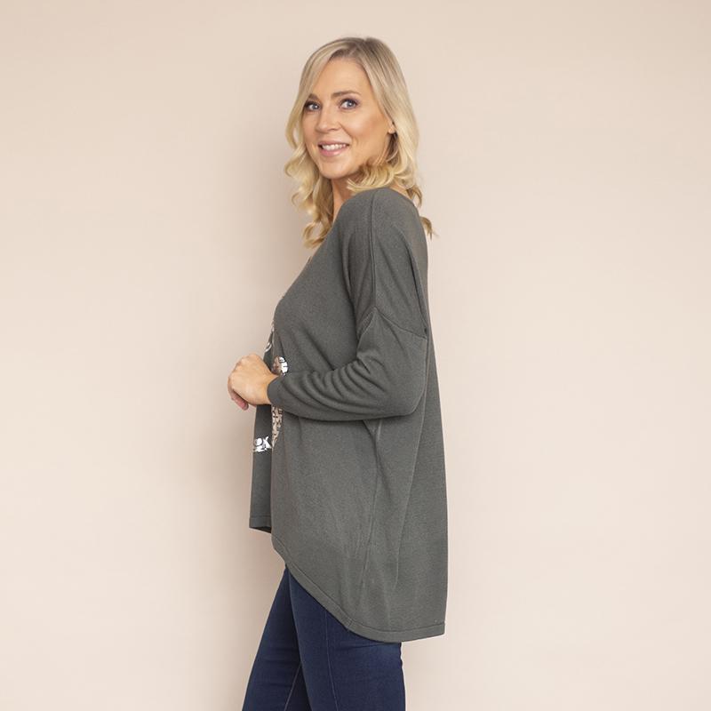 Teddy V Neck (Khaki)