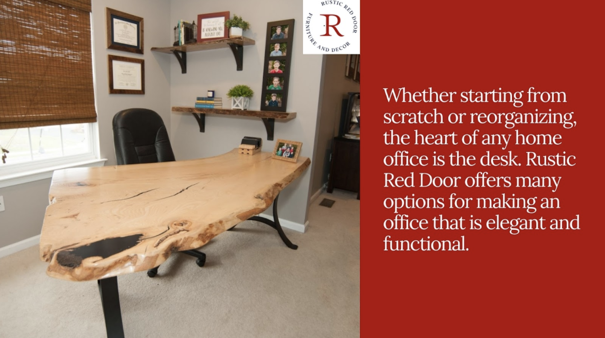 live edge desk in home office