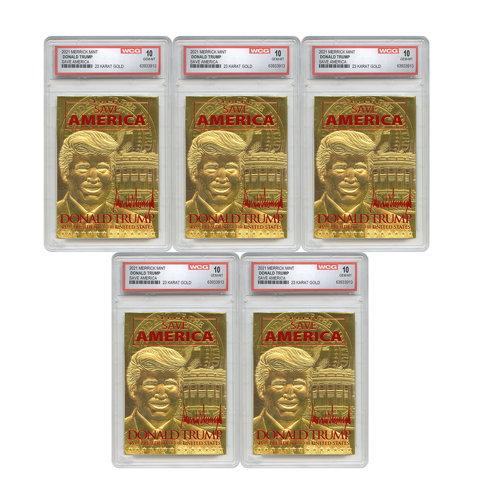 DONALD TRUMP 2021 “SAVE AMERICA”  23K GOLD SIGNATURE Card Graded GEM-MINT 10