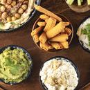 Gourmet Cheddar Cheese Straws with dips