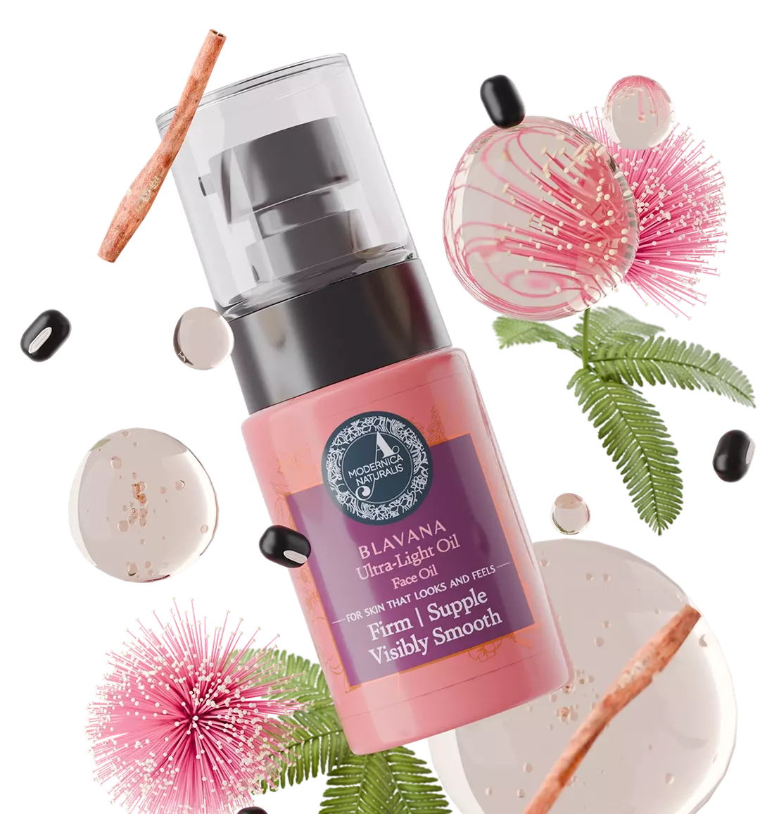 Blavana Ultra Light face oil with ingredients