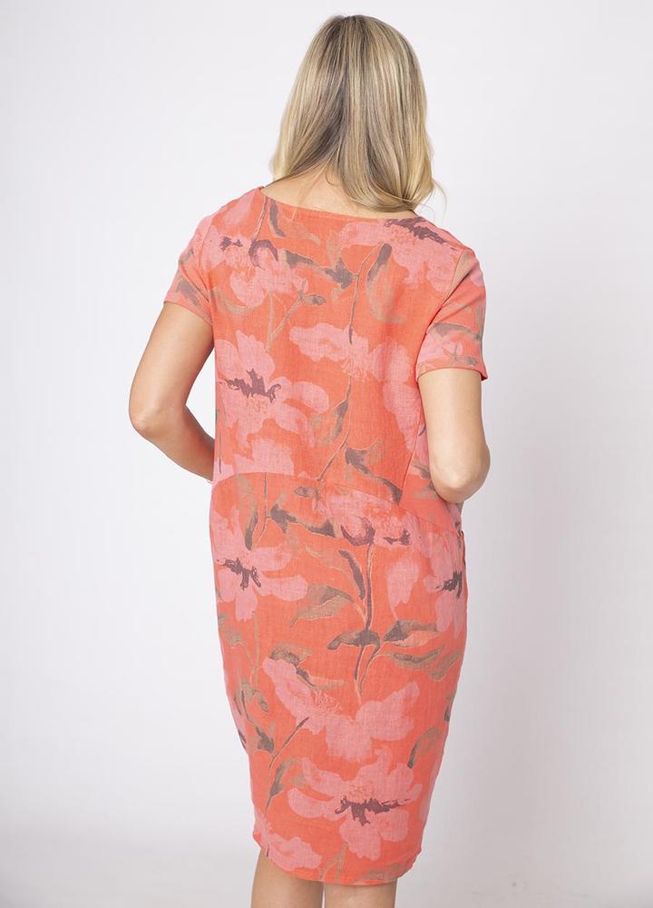 Cap Sleeve Floral Pocket Dress