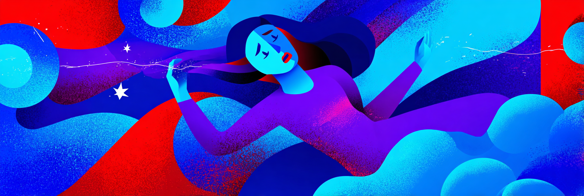 A woman having a nightmare that she’s falling.