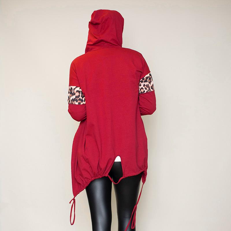 Rosie Leopard Hoody (Cherry)