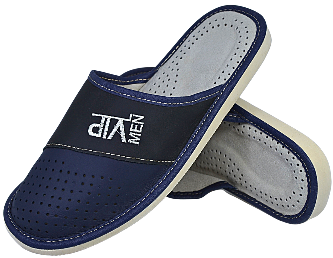 Philip - Men's summer leather slippers - Reindeer Leather