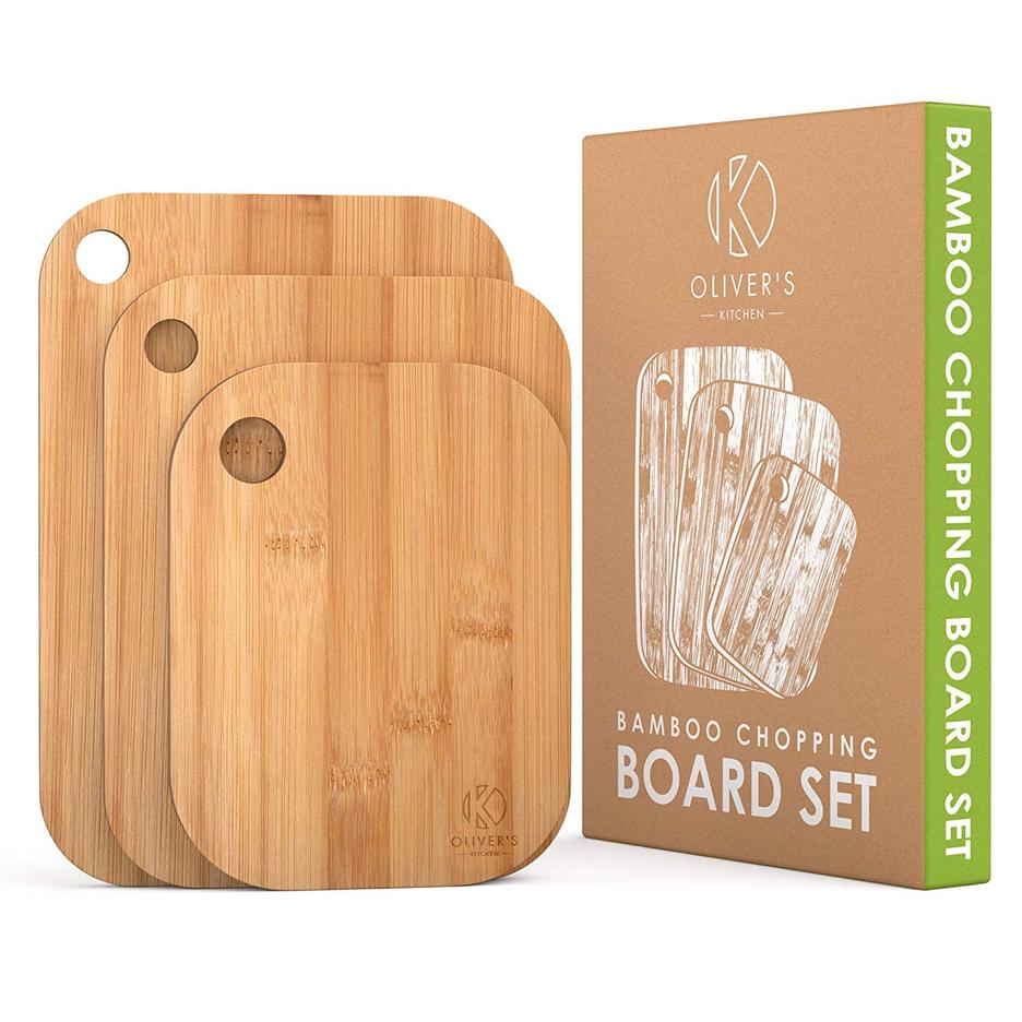 Wooden Chopping Board Set 100 Organic Bamboo