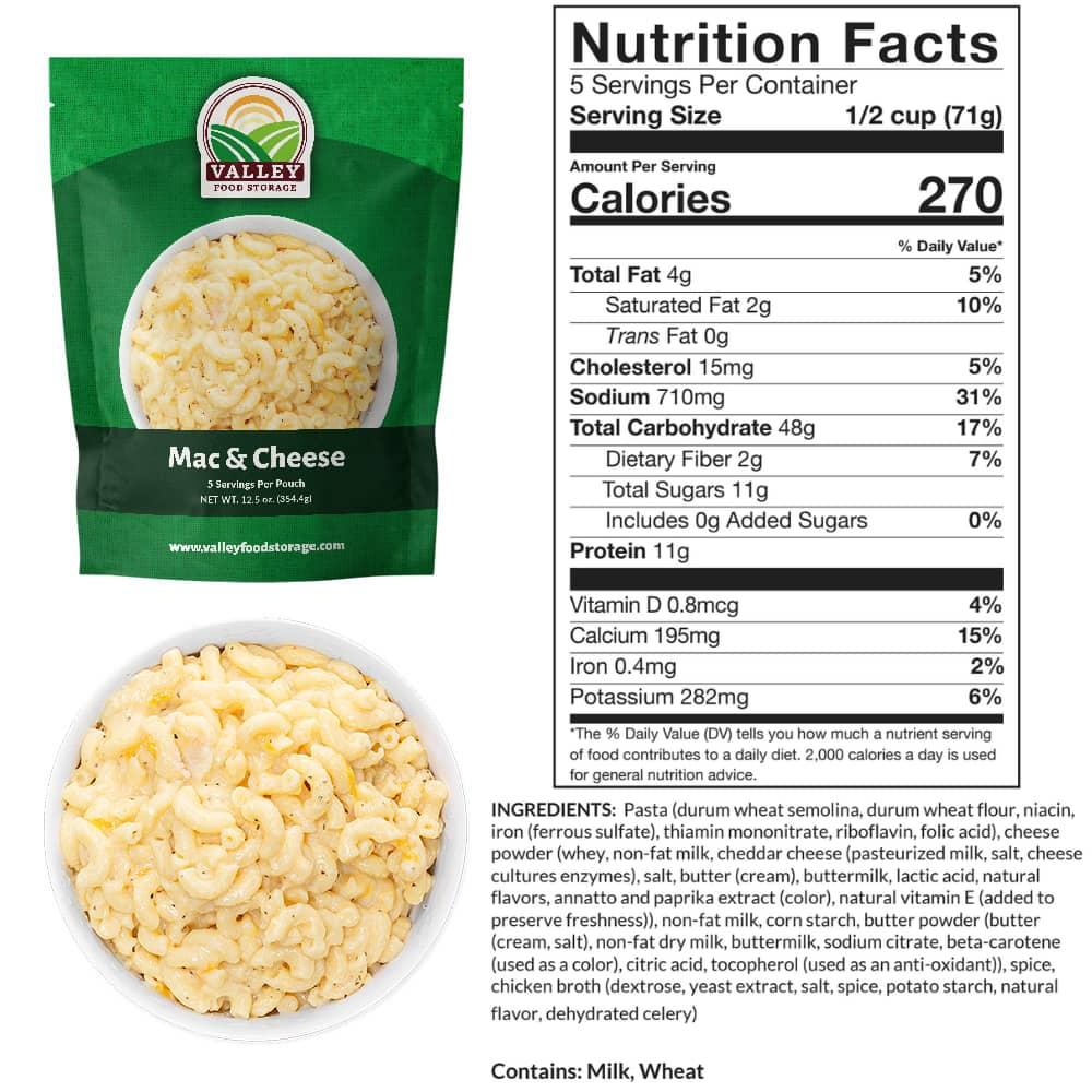 Mac & Cheese Nutrition Facts