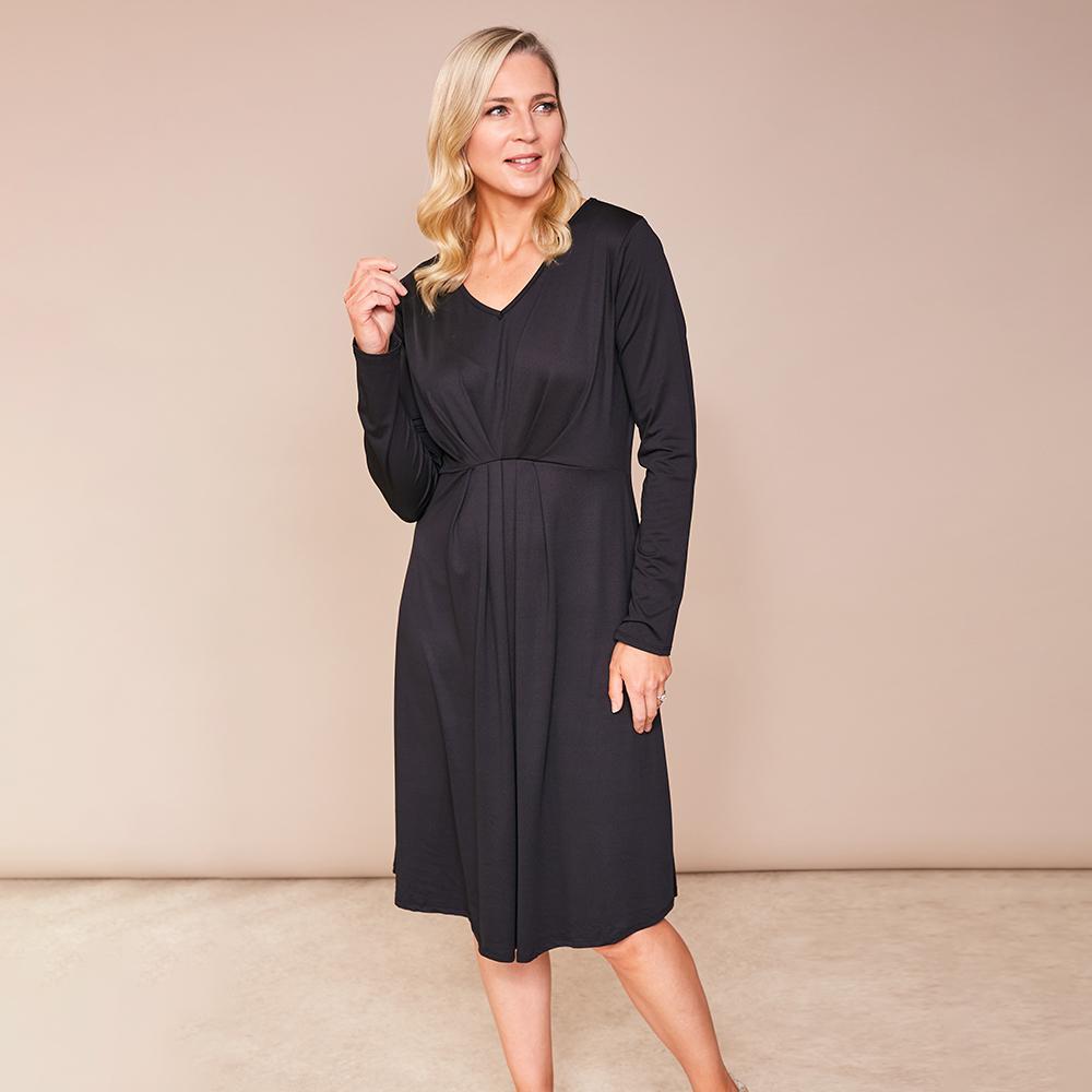 Karla V Neck Dress(Black)