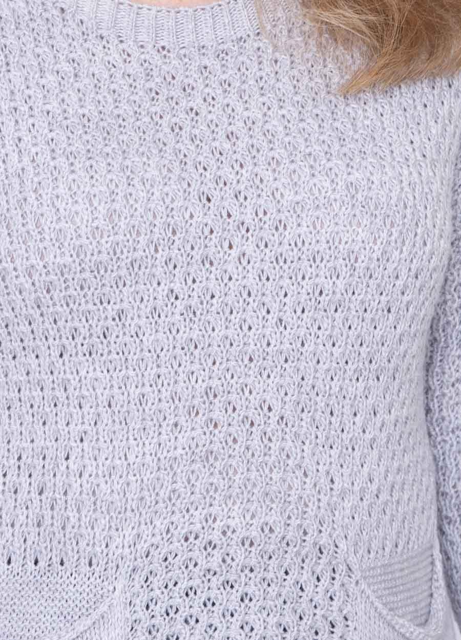 Two Pocket Knit Tunic In Grey