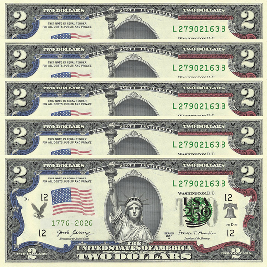 5 Statue of Liberty $2 Bills