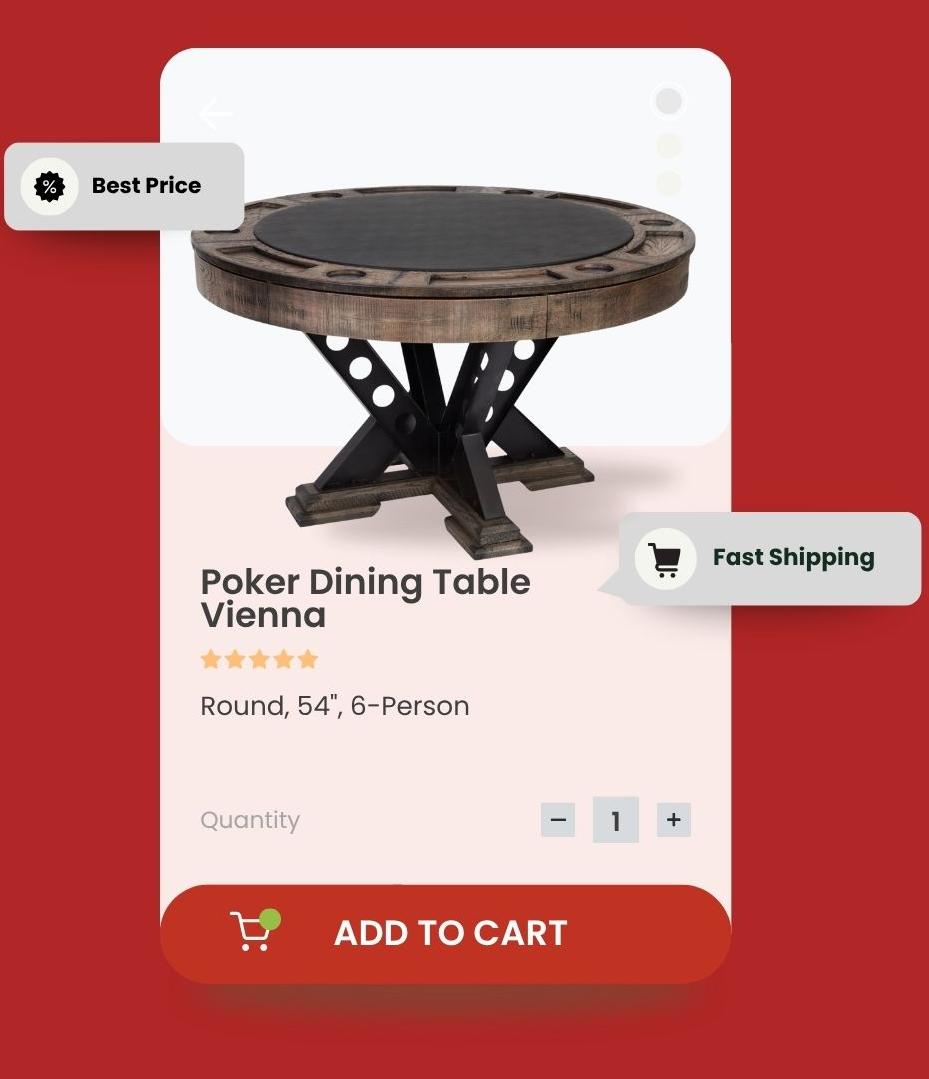 54-Inch Poker Table, Round