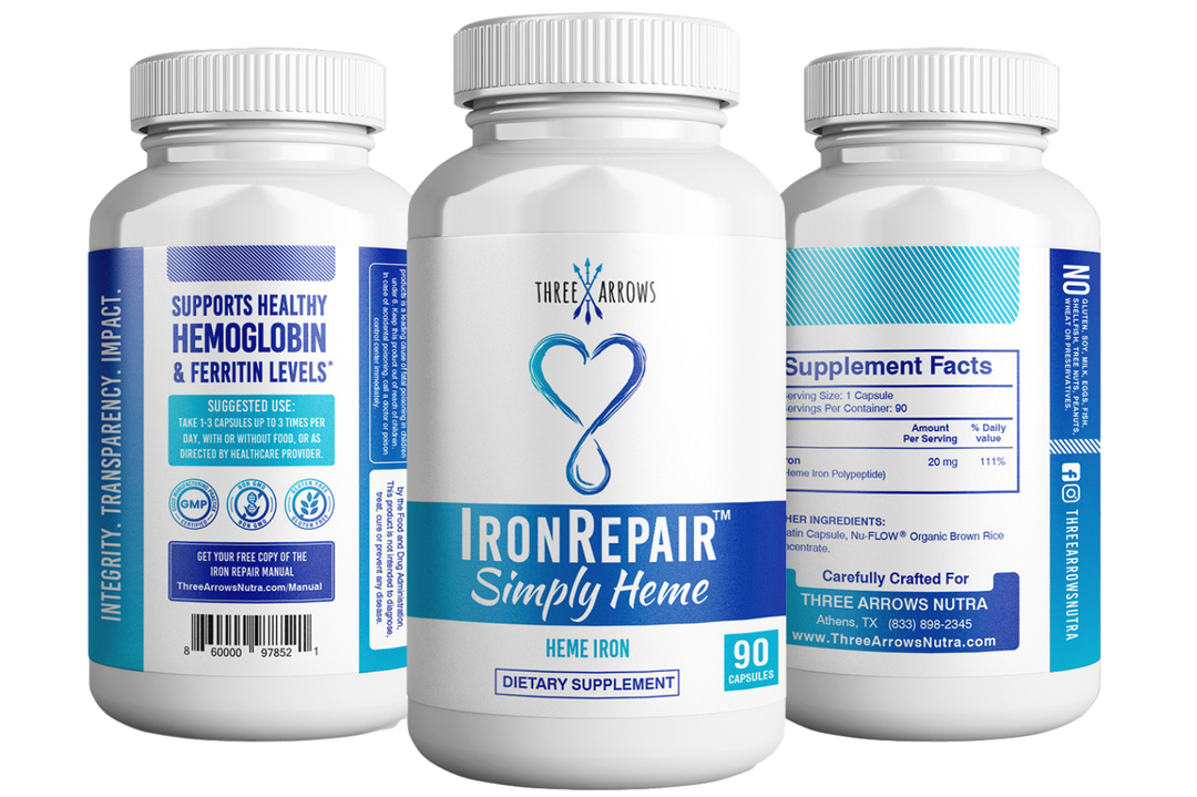 Three Arrows Iron Repair Simply Heme Iron Supplement