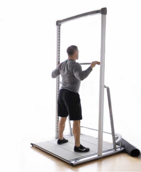 two legged squat self assisted exercise