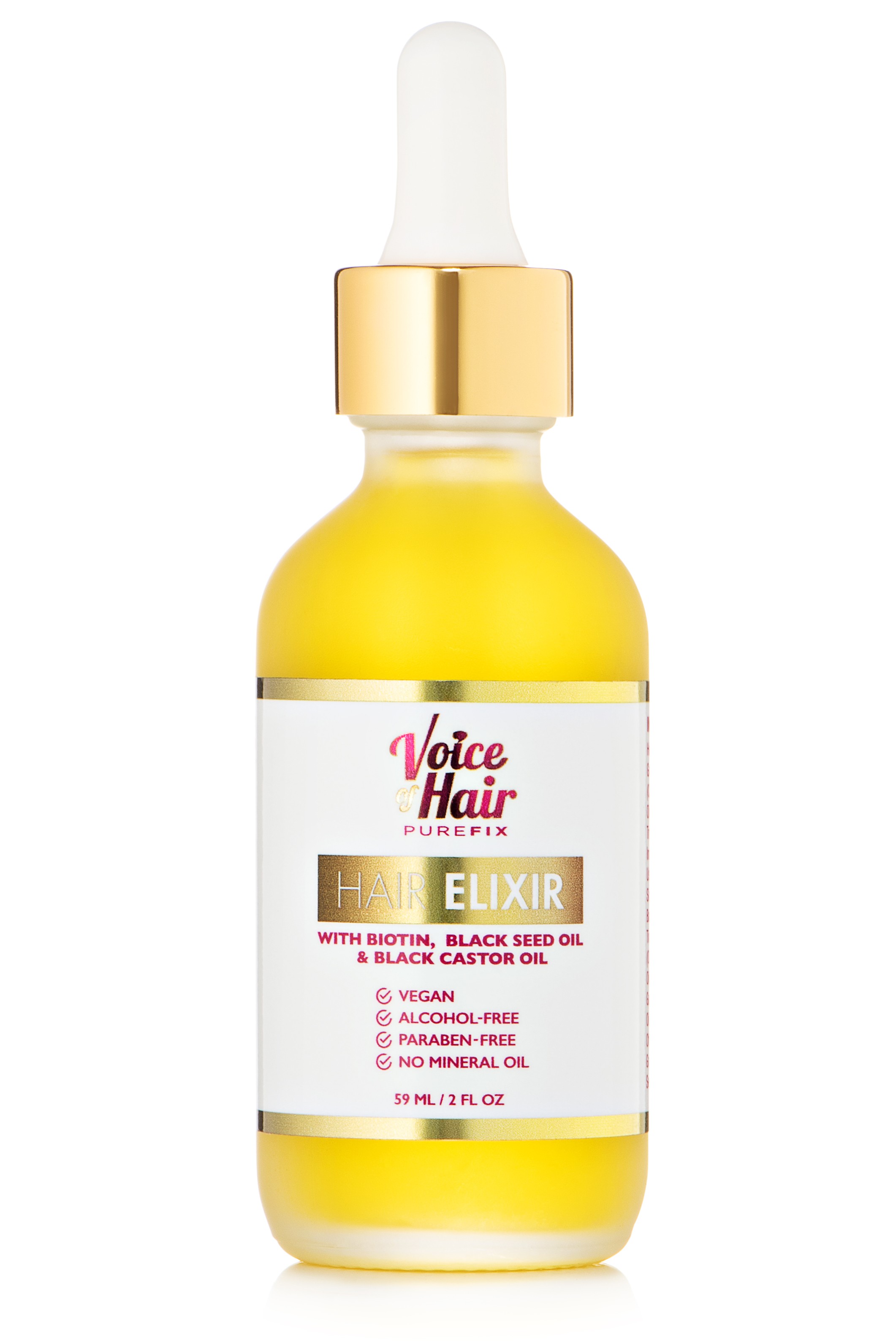 Bottle of VoiceOFHair PureFix Hair Elixir
