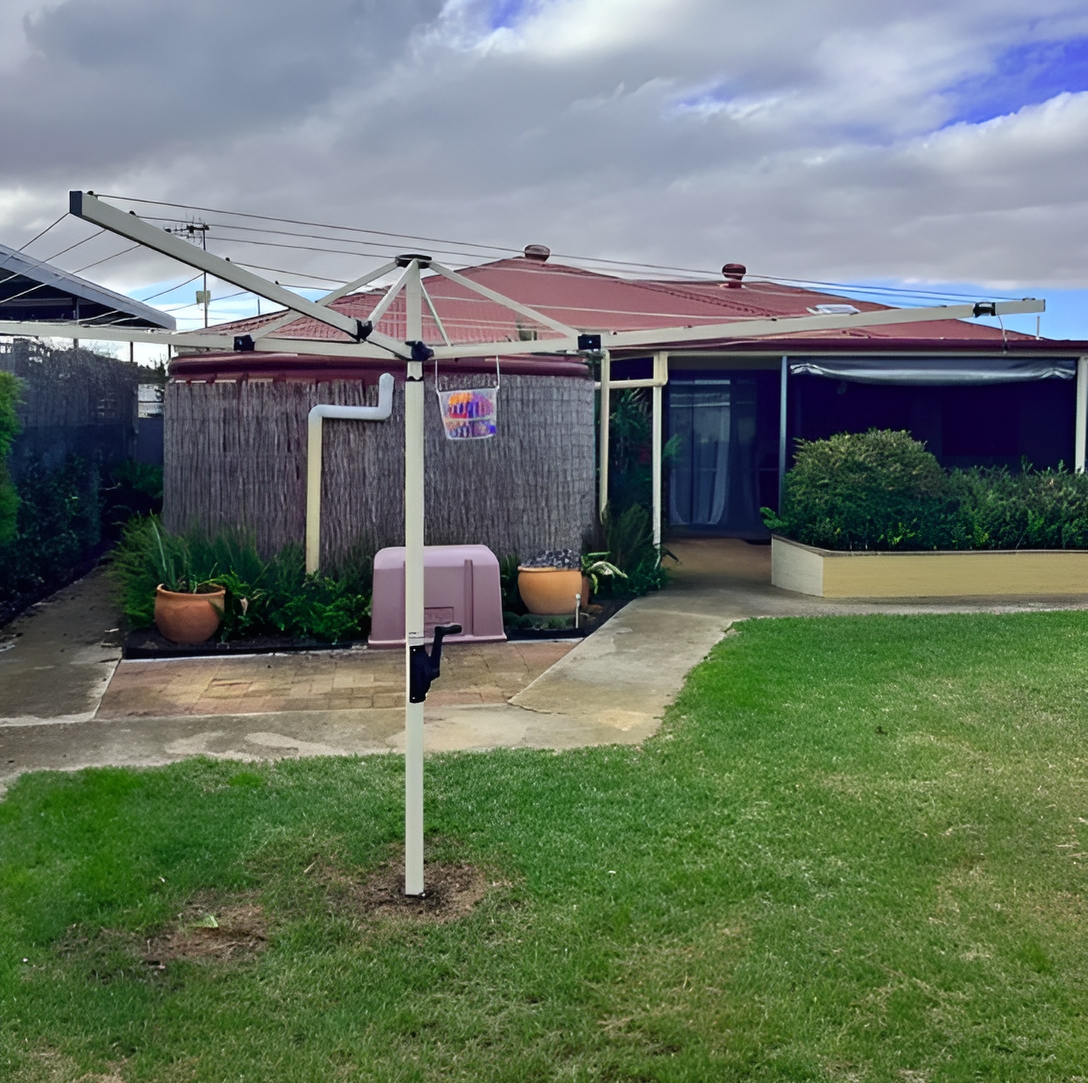 Rotary Clothesline for a Family of 5 16. Effortless Height Customisation for the Australian Home