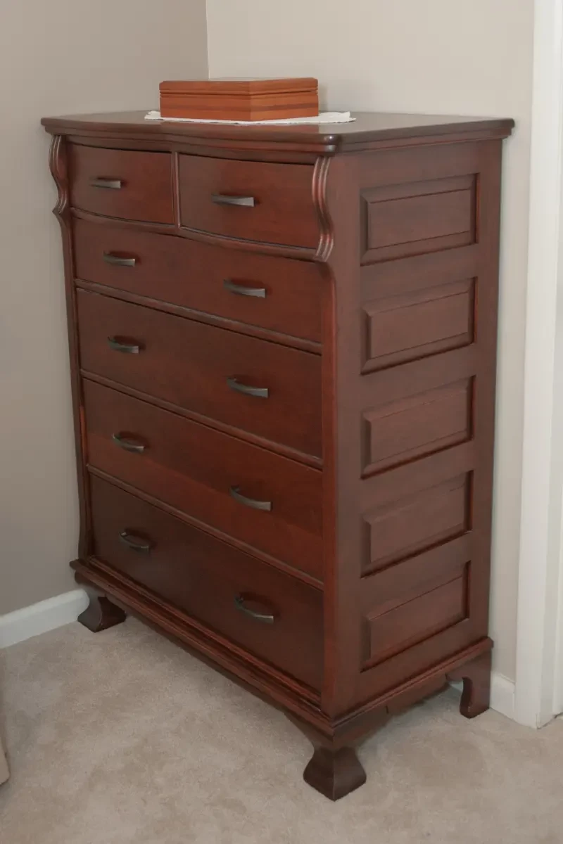 solid wood tall dresser chest, 6 drawers