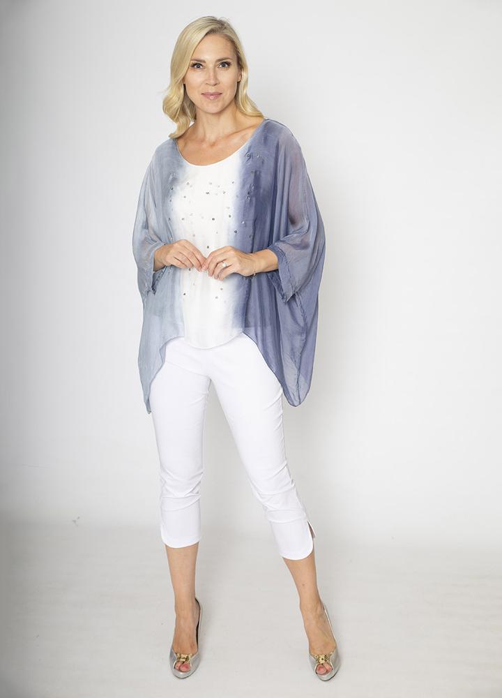 Layered Silk Print Top