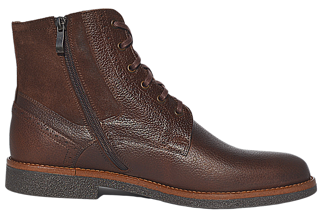 Lucas - Mens brown wingtip boots - Reindeer Leather