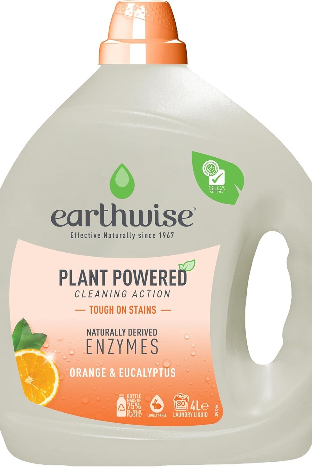 2. Earthwise Orange & Eucalyptus Laundry Washing Detergent Liquid