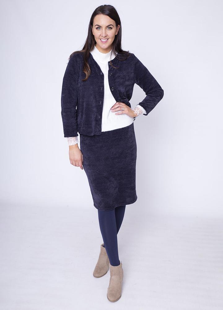 Velour Jacket in Navy