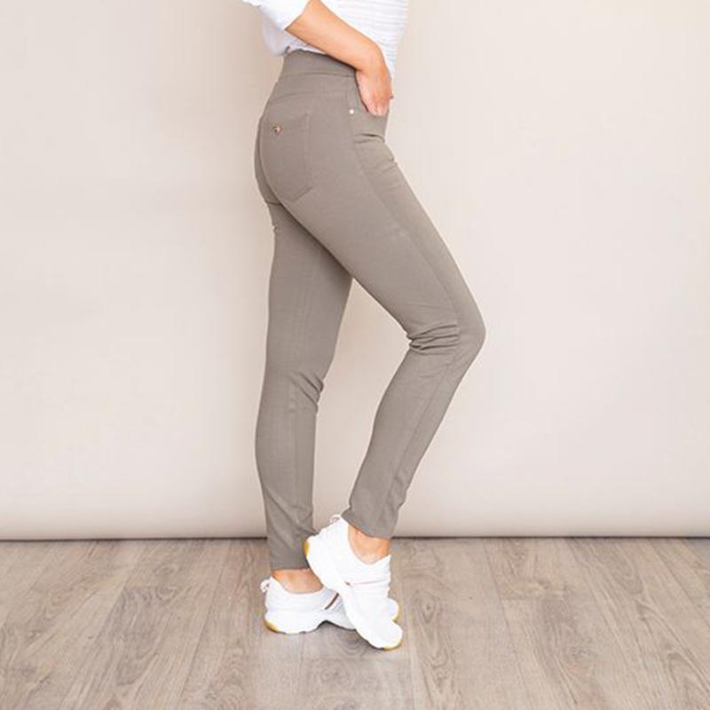 Stretch Waist Stud Pocket Trouser (Khaki)