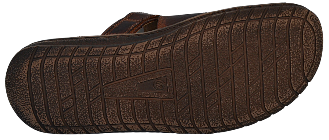 Mateos - Men's leather slides sandals - Reindeer Leather