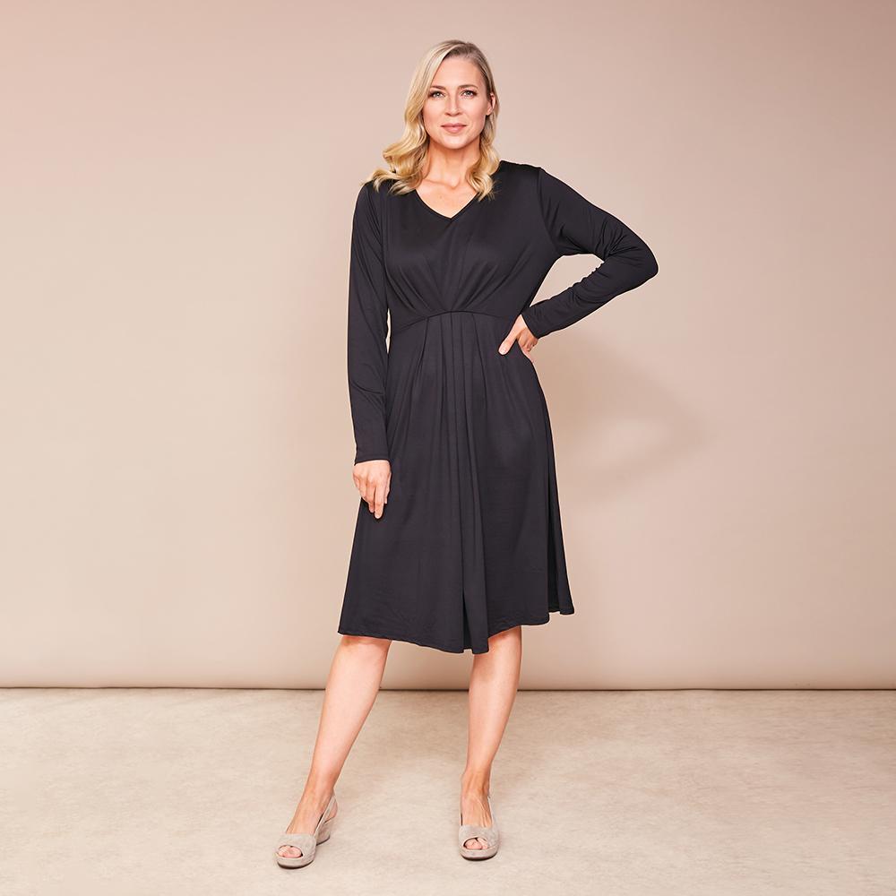 Karla V Neck Dress(Black)