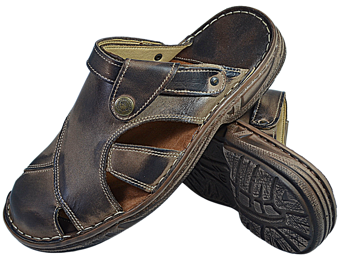Liam - Mens crazy horse leather sandals - Reindeer Leather