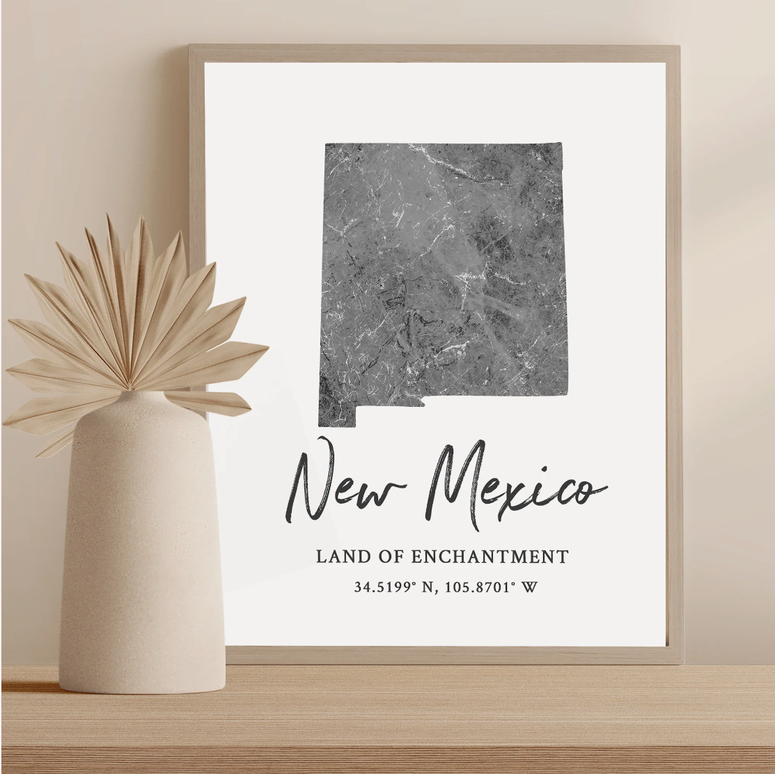 New Mexico State Map Silhouette print