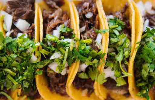 healthy tacos with cilantro and onions