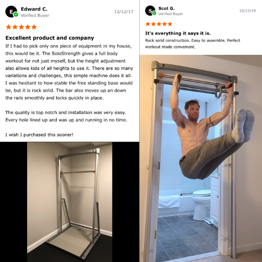 solostrength customer product review testimonials doorway gym pull up bar