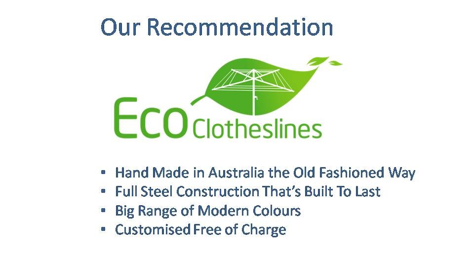 eco clotheslines are the recommended clothesline for 1400mm wall size
