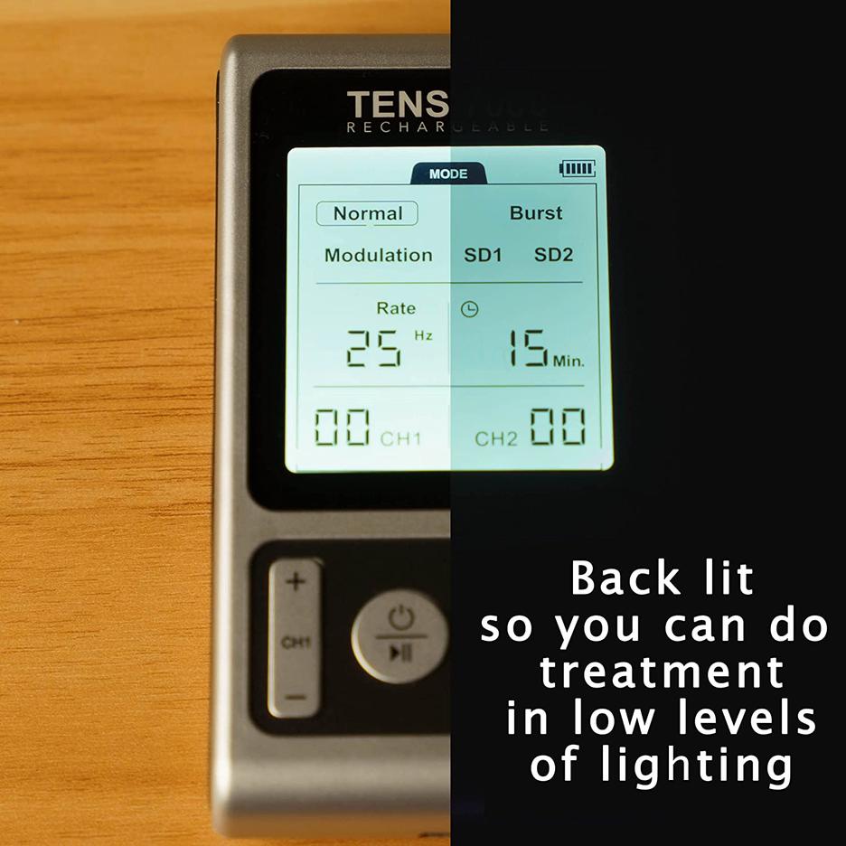 TENS 7000 Rechargeable Muscle Stimulator - TENS Unit For Back Pain, Nerve Pain & Muscle Relief