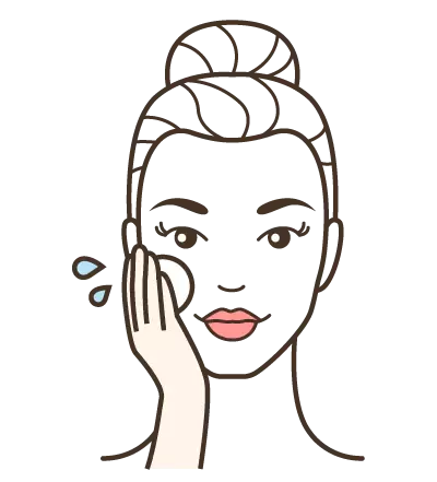 Dab your face dry. - Mobile