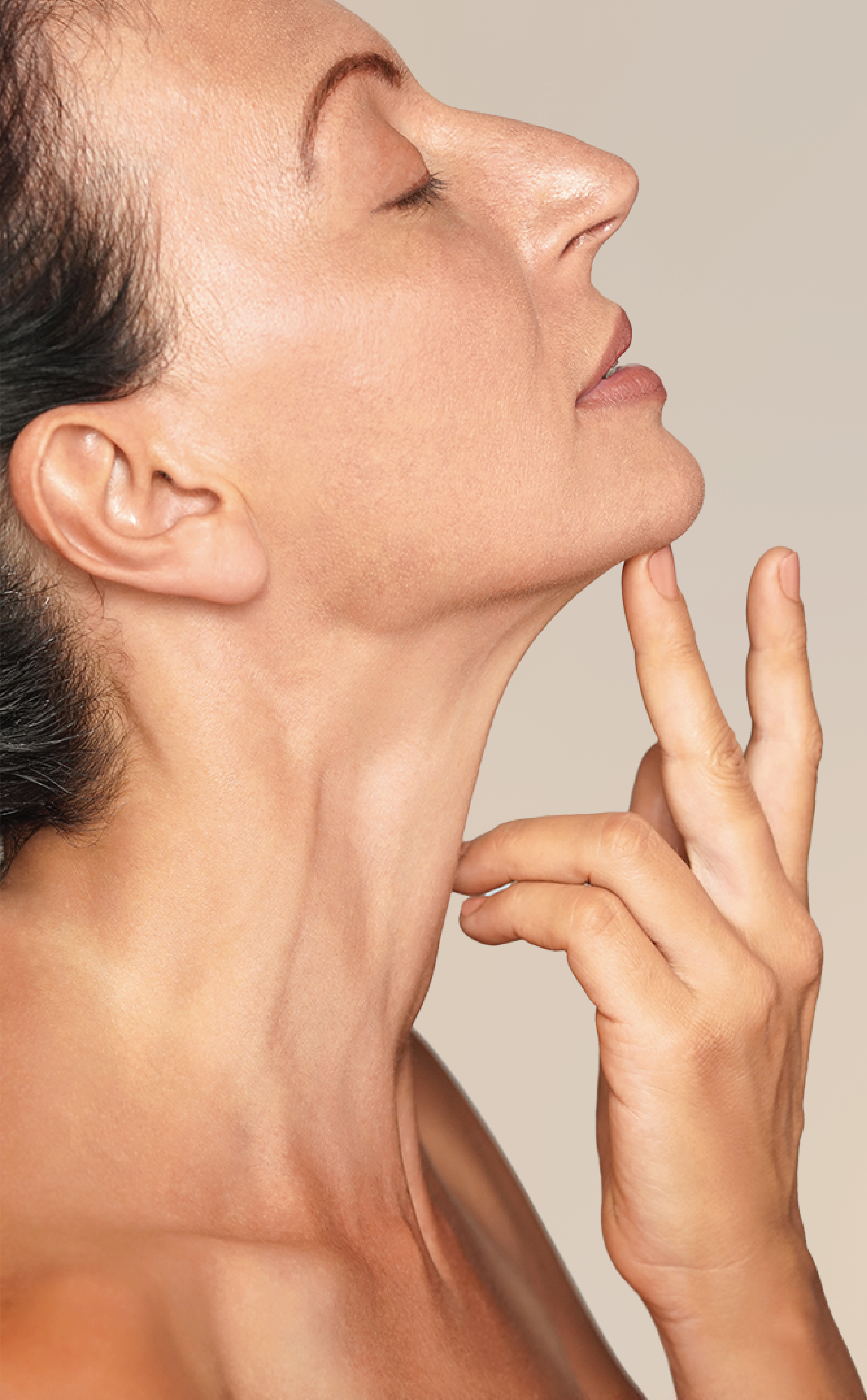 Visual representation of neck area by model